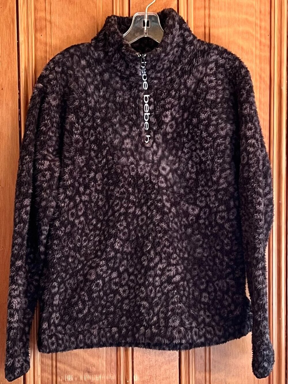 Vintage Y2K bebe Teddy Fleece 1/4 Zip Pullover Cozy Glam S